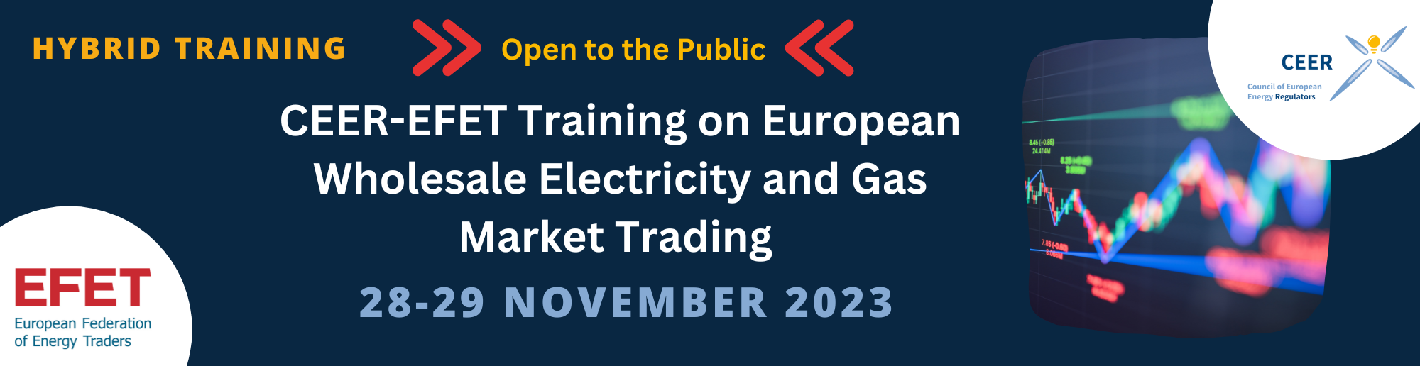 CEER-EFET Training on European Wholesale Electricity and Gas Market Trading