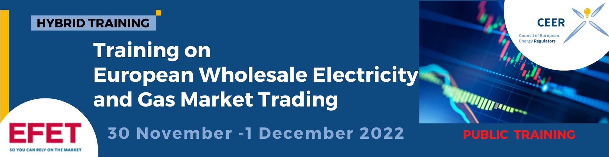 CEER-EFET Hybrid Training on  European Wholesale Electricity and Gas Market Trading